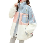 Pastel Color Hairy Warm Loose Oversize Jacket